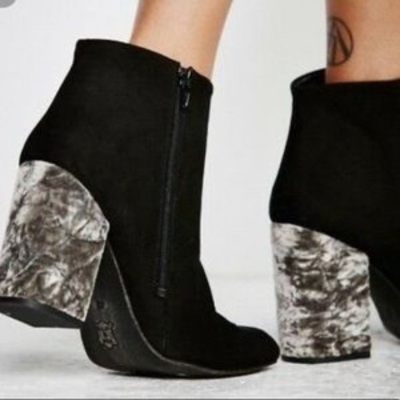 Free People Paramount Suede & Crushed Velvet Boots - Picture 2 of 8